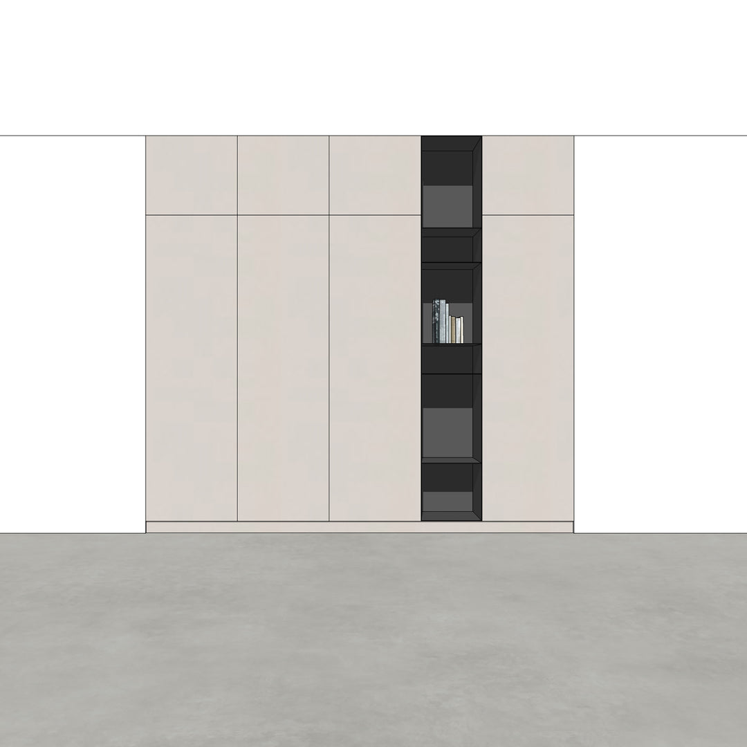 Houtmerk - Kast Vario 04 - Hoge kast met stalen Plato vak Kastcombinatie Houtmerk
