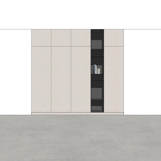 Houtmerk - Kast Vario 04 - Hoge kast met stalen Plato vak Kastcombinatie Houtmerk