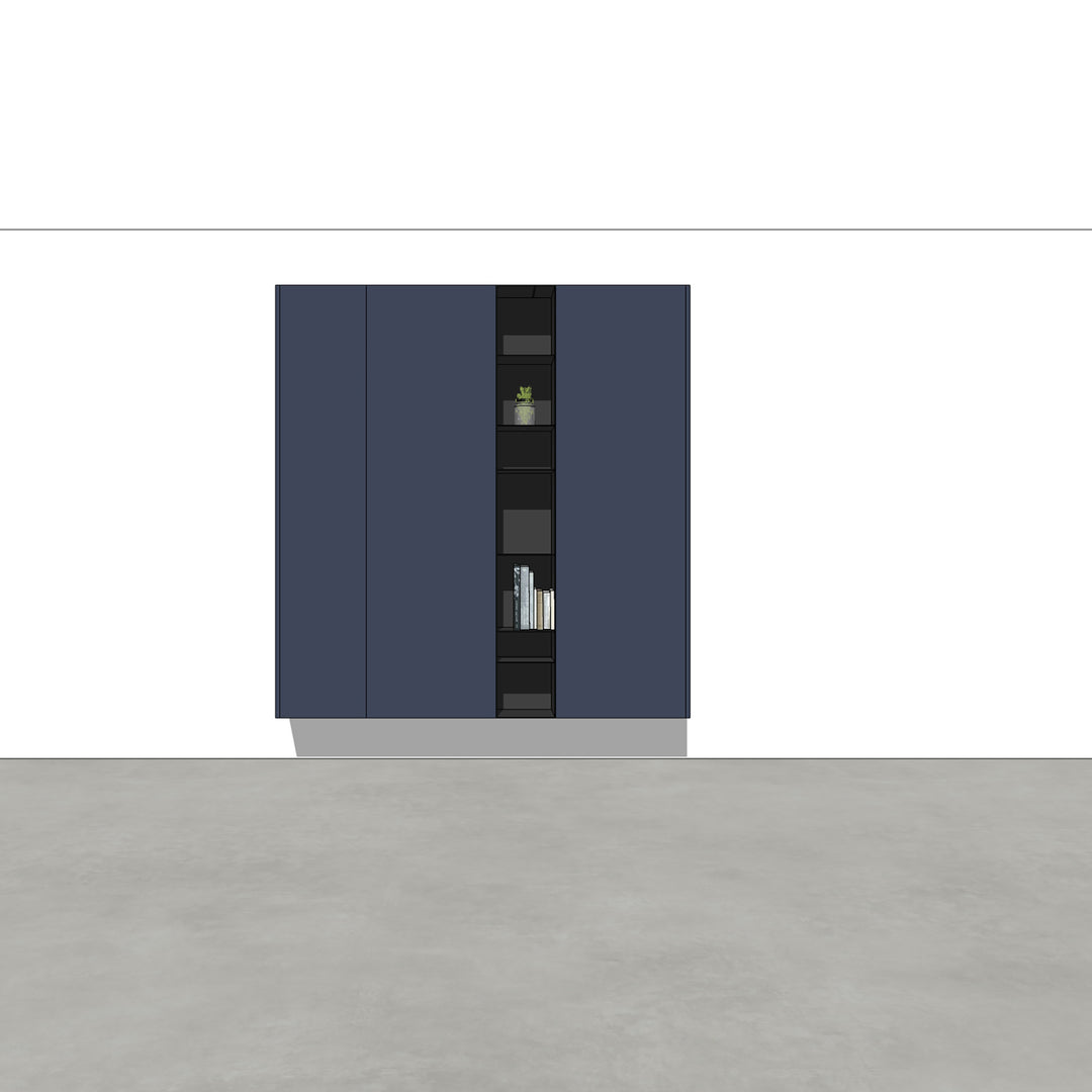 Houtmerk - Kast Vario 02 - Hoge kast met stalen Plato vak Kastcombinatie Houtmerk