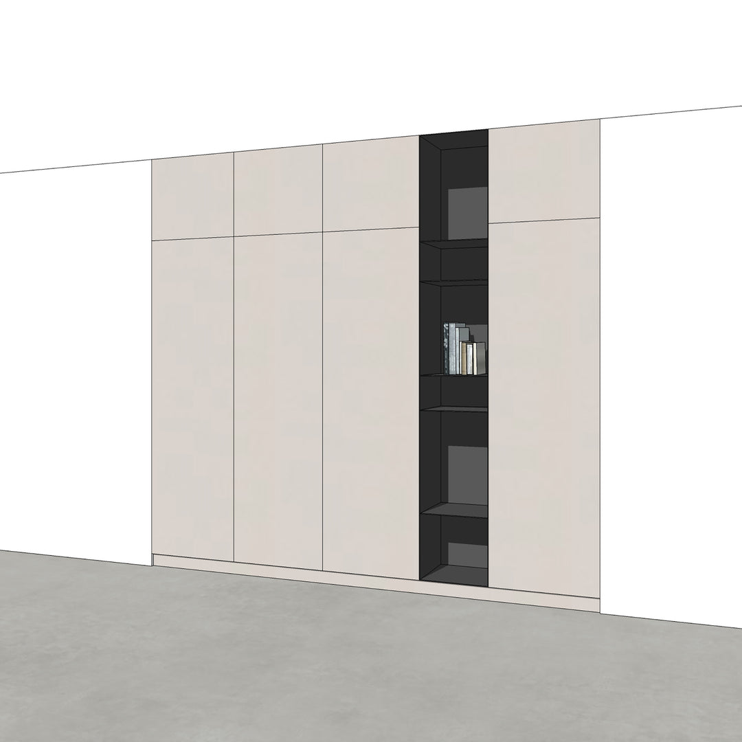 Houtmerk - Kast Vario 04 - Hoge kast met stalen Plato vak Kastcombinatie Houtmerk