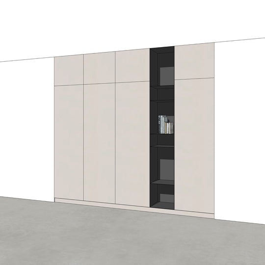 Houtmerk - Kast Vario 04 - Hoge kast met stalen Plato vak Kastcombinatie Houtmerk