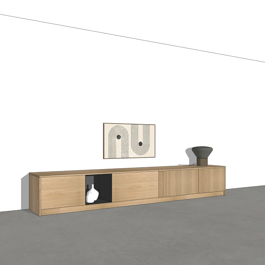 Houtmerk - Kast Duet 03 - Zitkast met lades Kastcombinatie Houtmerk