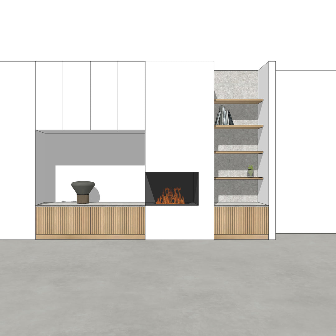 Houtmerk - Kast Forno 03 - Ladekast voor haard Kastcombinatie Houtmerk