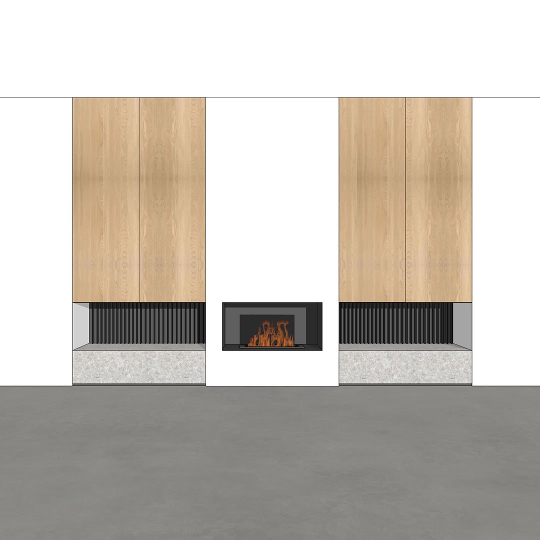 Houtmerk - Kast Fumo 01 - Hoge kastenwand voor haard Kastcombinatie Houtmerk