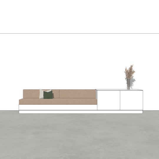 Houtmerk - Zitbank Villa 02 - Zitelement met lades of deuren Kastcombinatie Houtmerk