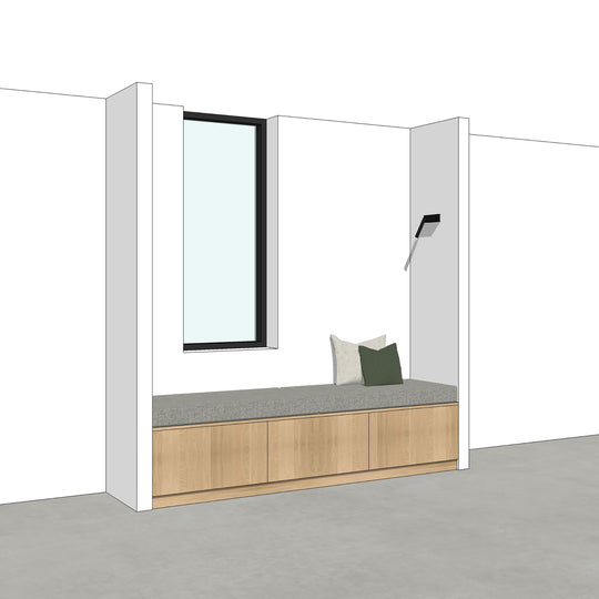 Houtmerk - Zitbank Villa 01 - Zitelement met lades of deuren Kastcombinatie Houtmerk