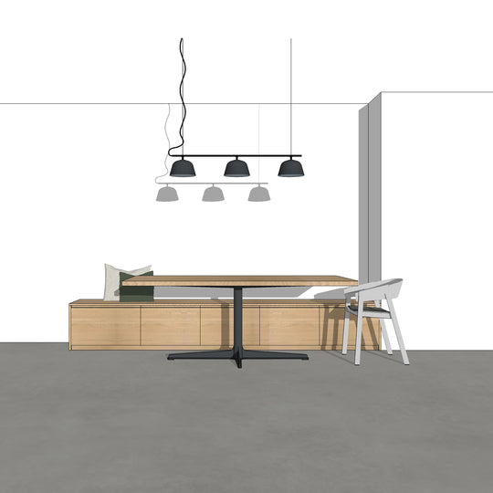 Houtmerk - Kast Duet 02 - Zitkast met lades Kastcombinatie Houtmerk