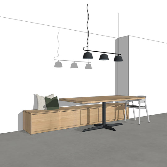 Houtmerk - Kast Duet 02 - Zitkast met lades Kastcombinatie Houtmerk
