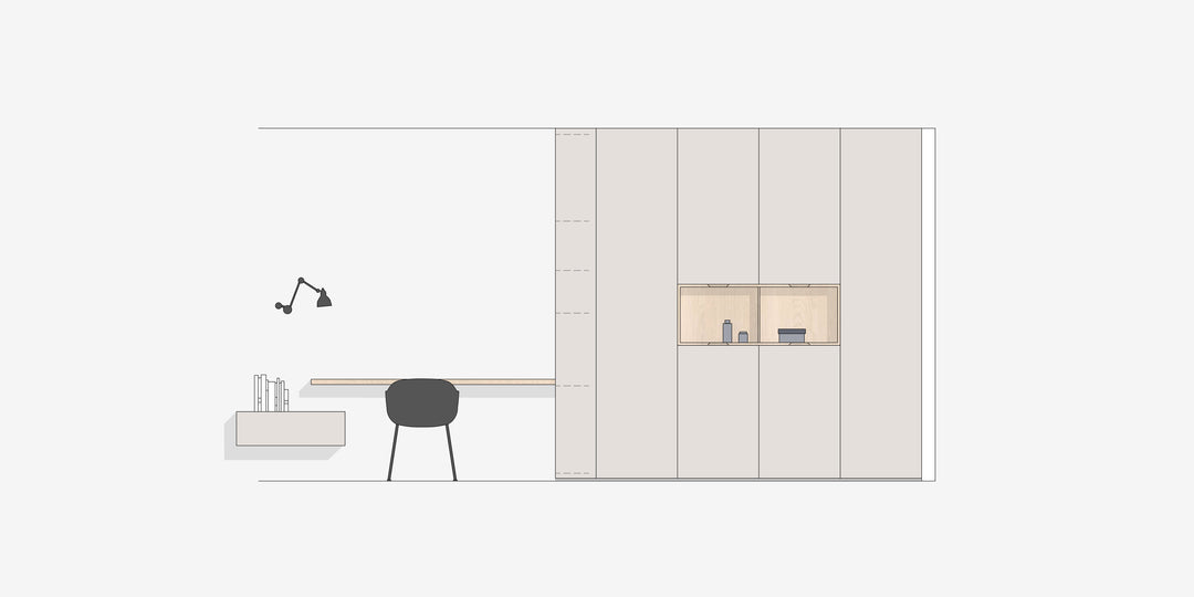Houtmerk - Witte MDF Stollenwand - Overschilderbaar maatwerk Keukens Houtmerk
