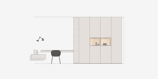 Houtmerk - Witte MDF Stollenwand - Overschilderbaar maatwerk Keukens Houtmerk