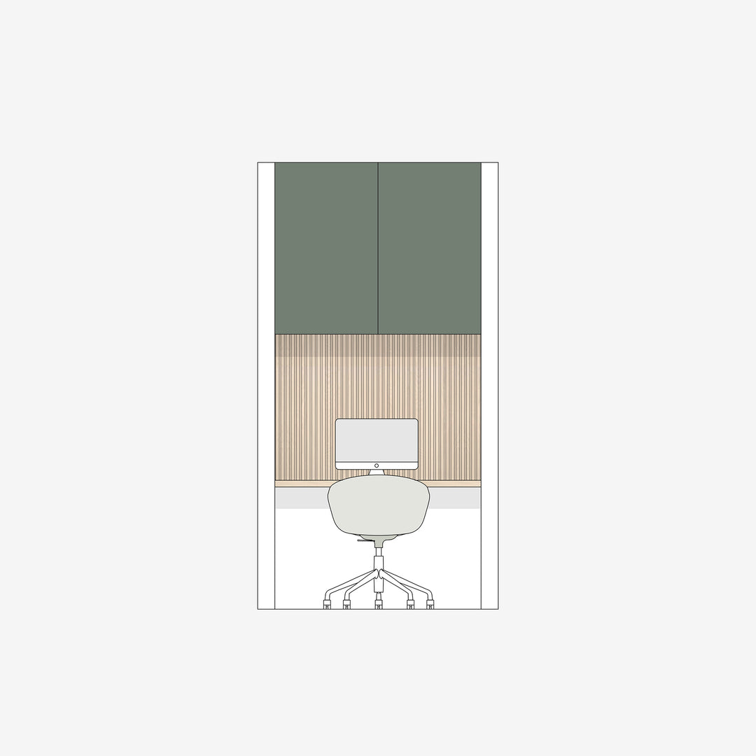 Houtmerk Domus® - Kastenwand Flex met werkplek - Massief hout met Arpa Fenix Kasten Houtmerk