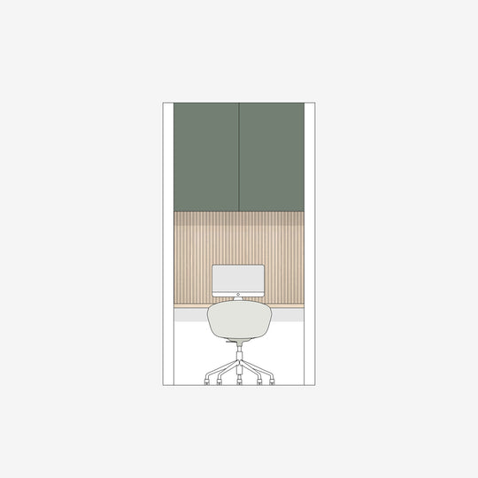 Houtmerk Domus® - Kastenwand Flex met werkplek - Massief hout met Arpa Fenix Kasten Houtmerk