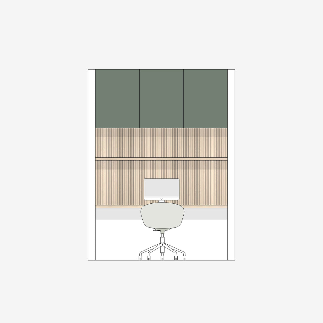 Houtmerk Domus® - Kastenwand Flex met werkplek - Massief hout met Arpa Fenix Kasten Houtmerk