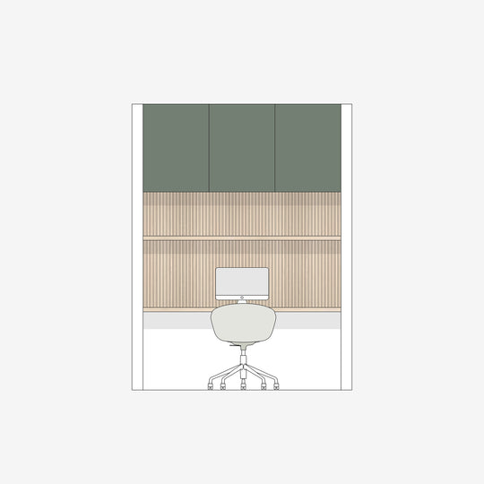 Houtmerk Domus® - Kastenwand Flex met werkplek - Massief hout met Arpa Fenix Kasten Houtmerk