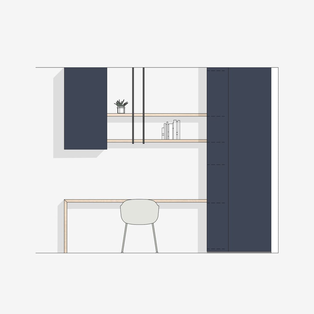 Houtmerk - Witte MDF Stollenwand - Overschilderbaar maatwerk Keukens Houtmerk