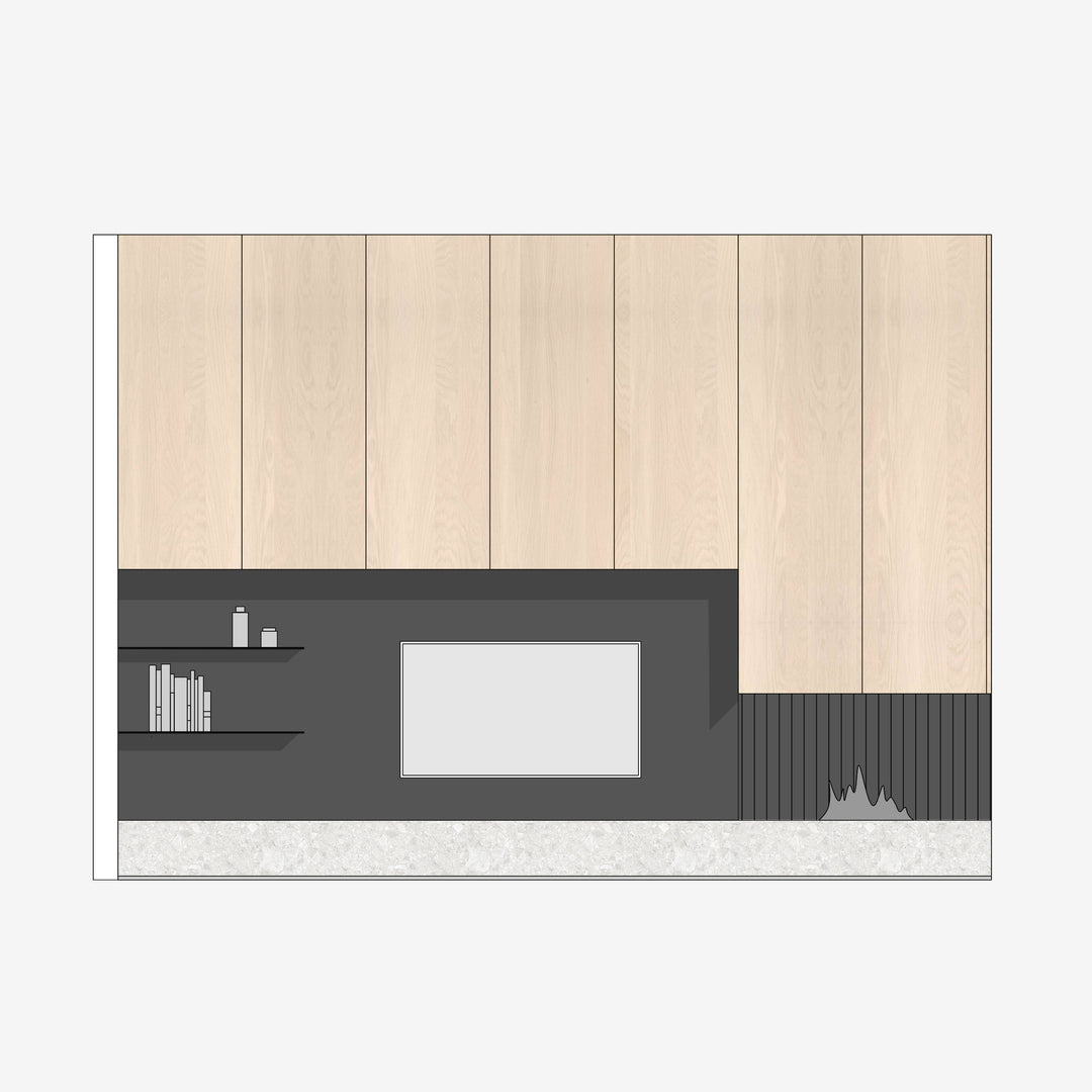 Houtmerk - Witte MDF Stollenwand - Overschilderbaar maatwerk Keukens Houtmerk