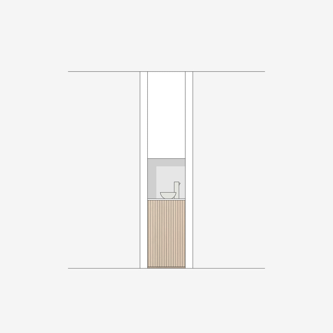 Houtmerk - Witte MDF Stollenwand - Overschilderbaar maatwerk Keukens Houtmerk   