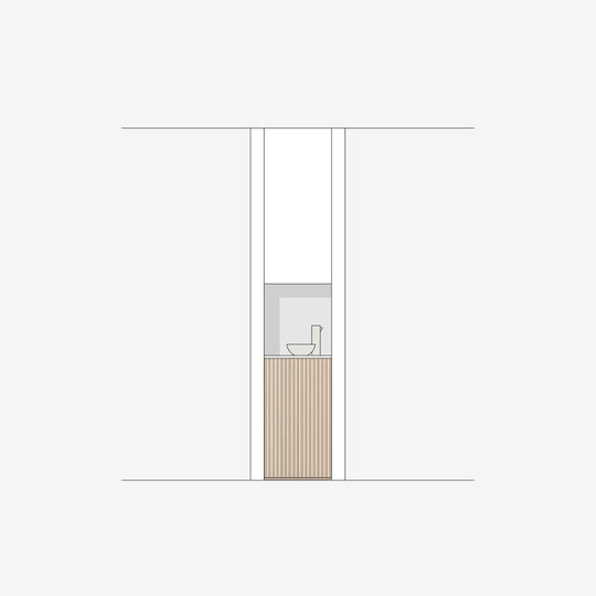 Houtmerk - Witte MDF Stollenwand - Overschilderbaar maatwerk Keukens Houtmerk   