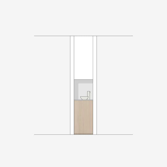 Houtmerk - Witte MDF Stollenwand - Overschilderbaar maatwerk Keukens Houtmerk
