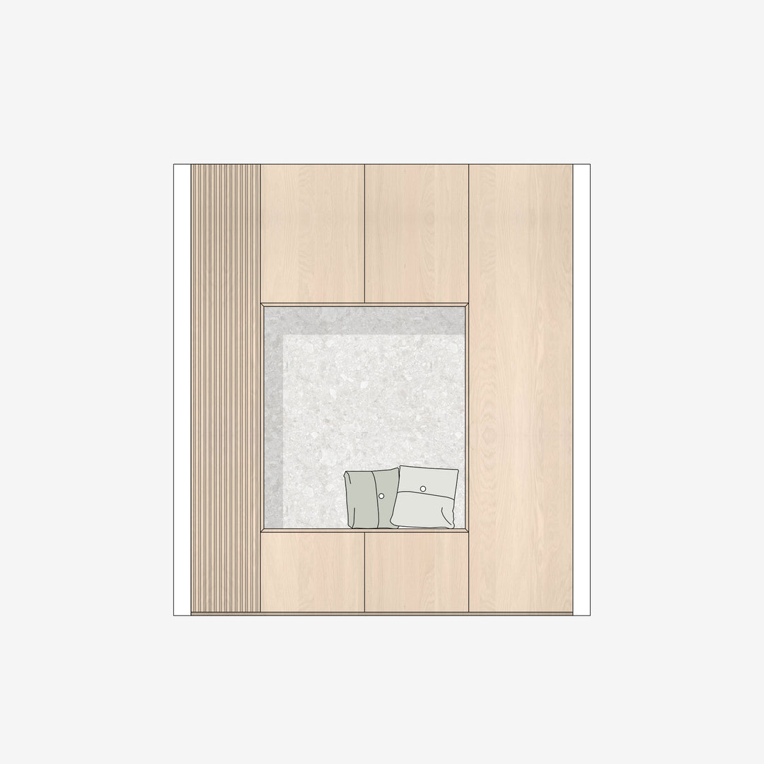 Houtmerk - Witte MDF Stollenwand - Overschilderbaar maatwerk Keukens Houtmerk