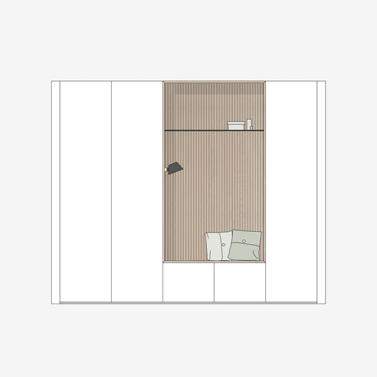 Houtmerk - Witte MDF Stollenwand - Overschilderbaar maatwerk Keukens Houtmerk