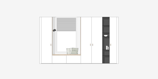 Houtmerk - Witte MDF Stollenwand - Overschilderbaar maatwerk Keukens Houtmerk