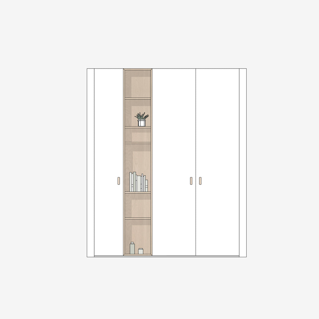 Houtmerk - Witte MDF Stollenwand - Overschilderbaar maatwerk Keukens Houtmerk