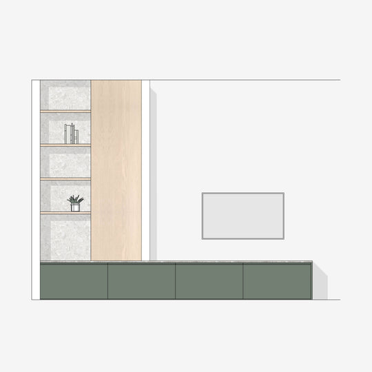 Houtmerk - Witte MDF Stollenwand - Overschilderbaar maatwerk Keukens Houtmerk