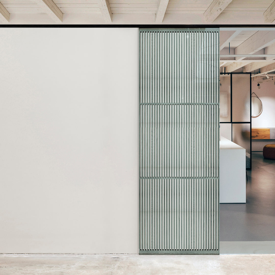 Houtmerk - Farrow&Ball Kleuren Roomdivider Stiletto - Met schuifrails plafondmontage Kamerhoog van 235cm tot 265cm hoog Roomdividers Houtmerk
