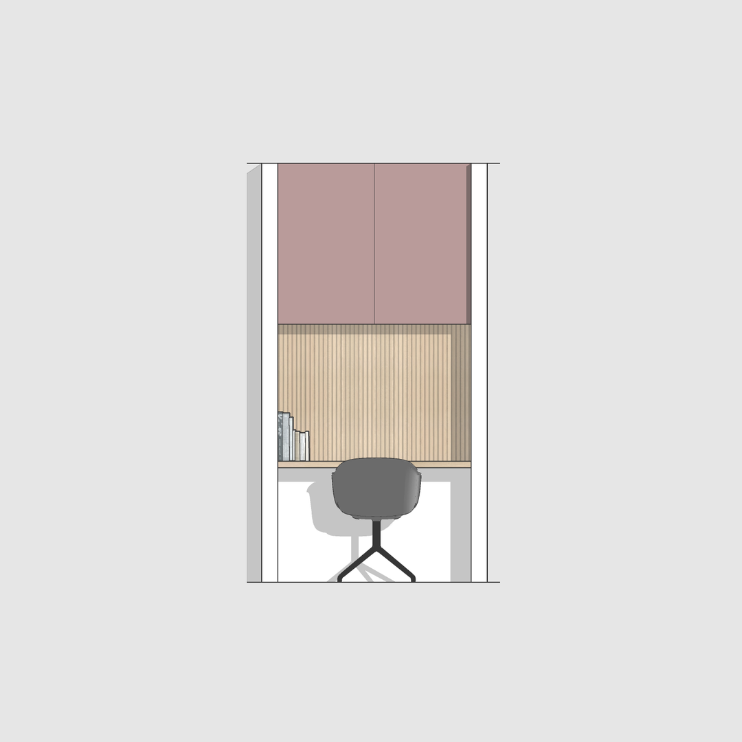 Houtmerk - Kast Flex 01 - Bovenkasten met bureaublad en achterwand Kastcombinatie Houtmerk