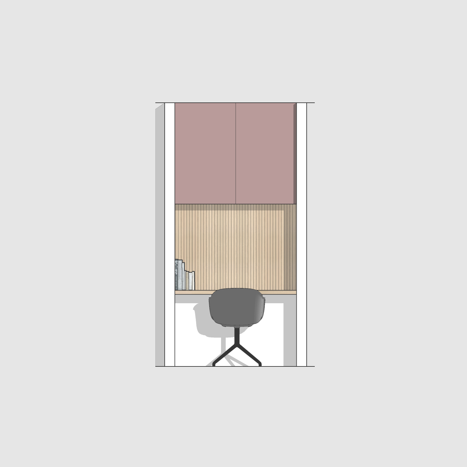 Houtmerk - Kast Flex 01 - Bovenkasten met bureaublad en achterwand Kastcombinatie Houtmerk