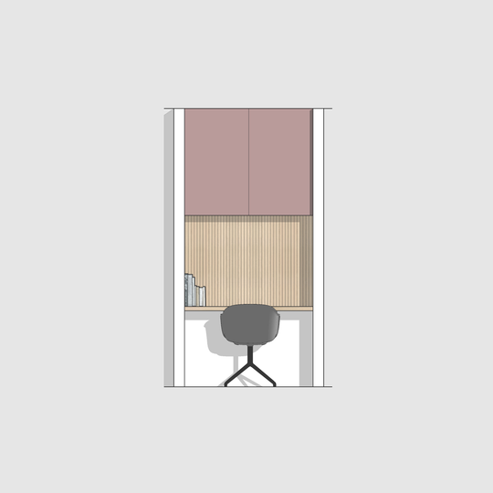 Houtmerk - Kast Flex 01 - Bovenkasten met bureaublad en achterwand Kastcombinatie Houtmerk