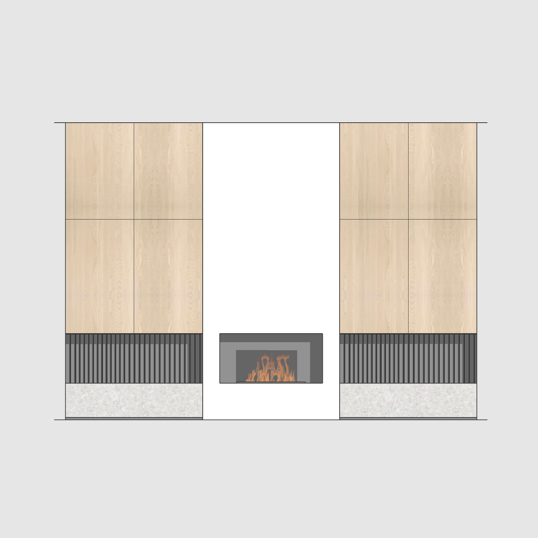 Houtmerk - Kast Fumo 01 - Hoge kastenwand voor haard Kastcombinatie Houtmerk