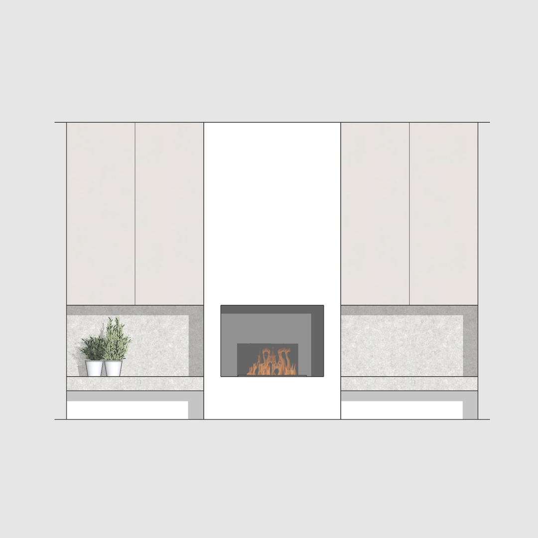 Houtmerk - Kast Fumo 03 - Hoge kastenwand voor haard Kastcombinatie Houtmerk