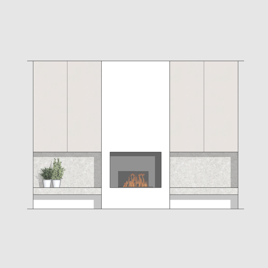 Houtmerk - Kast Fumo 03 - Hoge kastenwand voor haard Kastcombinatie Houtmerk