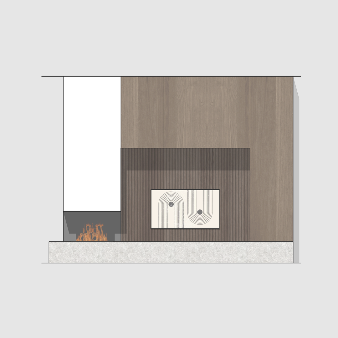 Houtmerk - Kast Fumo 06 - Hoge kastenwand voor haard Kastcombinatie Houtmerk