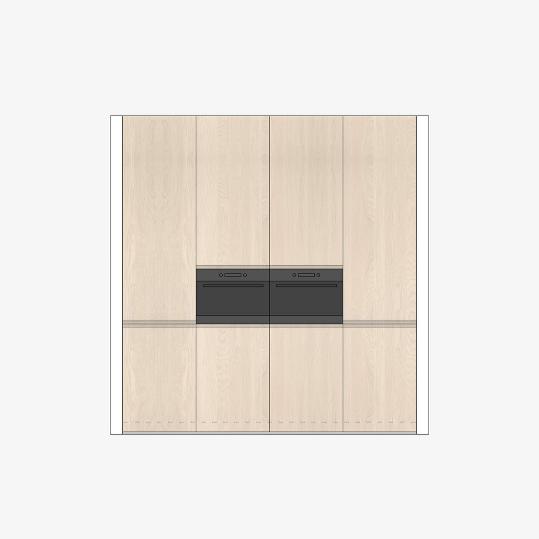 Houtmerk - Witte MDF Stollenwand - Overschilderbaar maatwerk Keukens Houtmerk