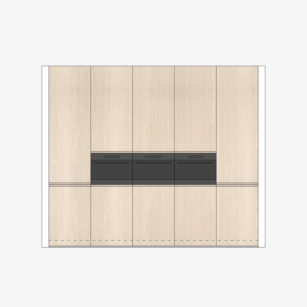 Houtmerk - Witte MDF Stollenwand - Overschilderbaar maatwerk Keukens Houtmerk