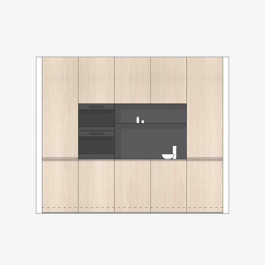 Houtmerk - Witte MDF Stollenwand - Overschilderbaar maatwerk Keukens Houtmerk