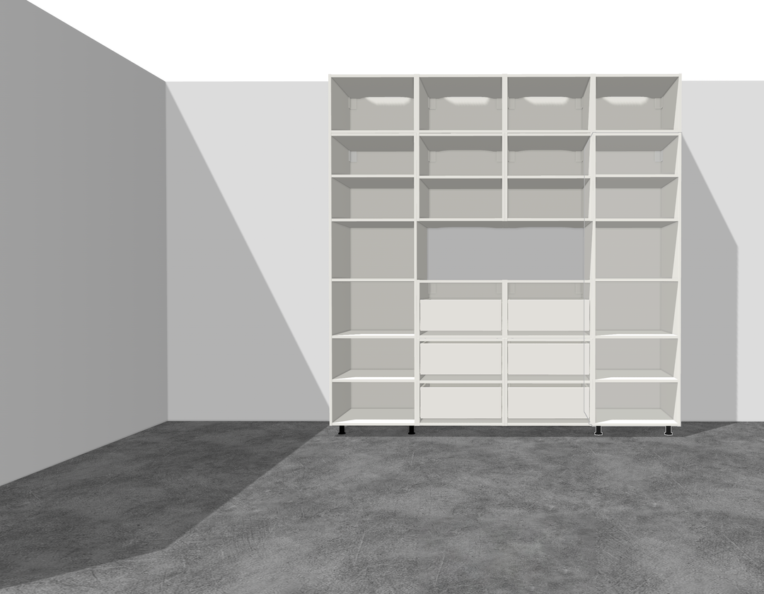 Houtmerk - Kast Duna 03 - Hoge kast met Spatio vak en bureaublad Kastcombinatie Houtmerk