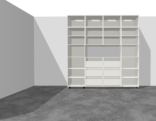 Houtmerk - Kast Duna 03 - Hoge kast met Spatio vak en bureaublad Kastcombinatie Houtmerk