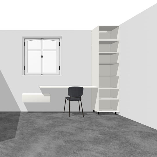 Houtmerk - Kast Duna 01 - Hoge kast met Spatio vak en bureaublad Kastcombinatie Houtmerk