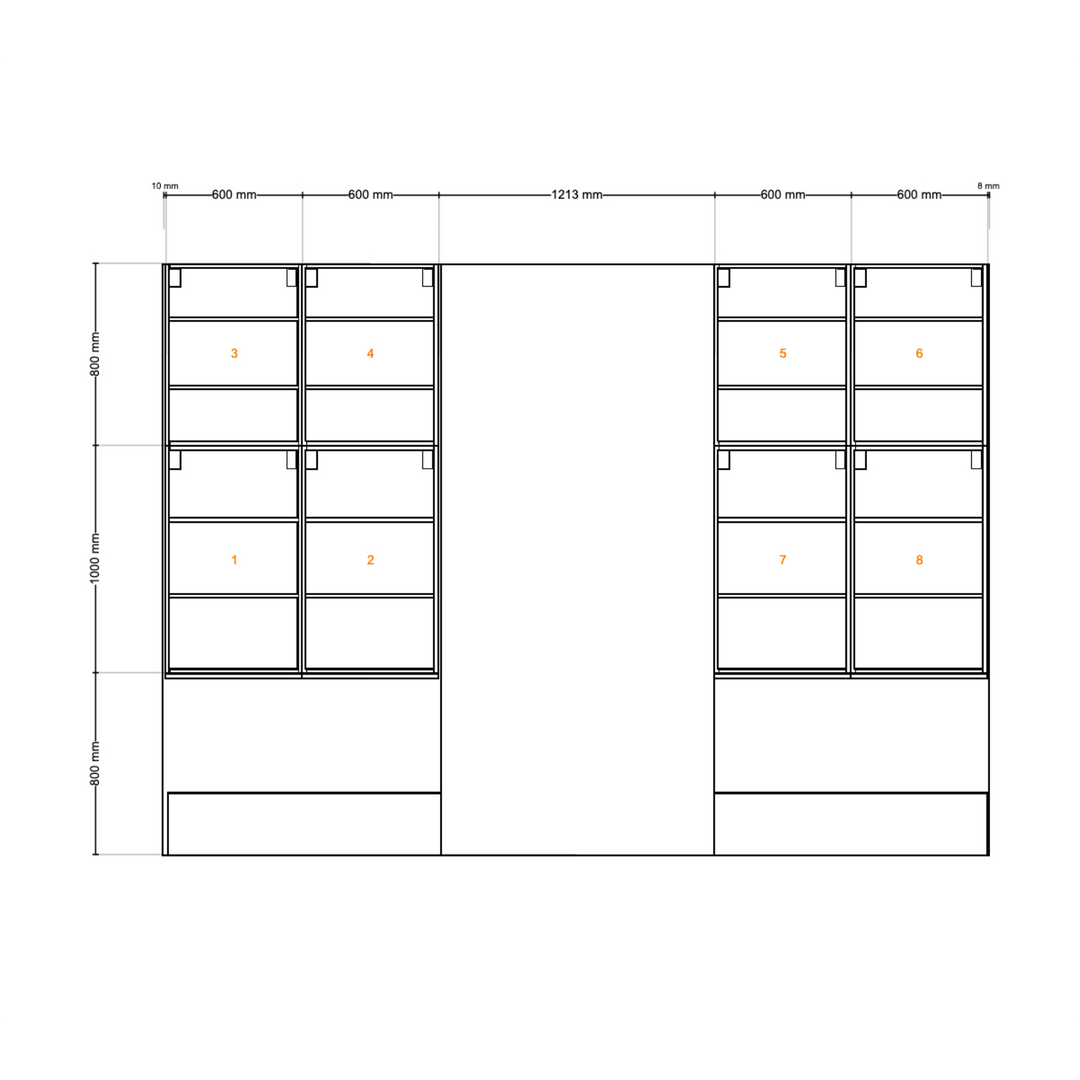 Houtmerk - Kast Fumo 01 - Hoge kastenwand voor haard Kastcombinatie Houtmerk