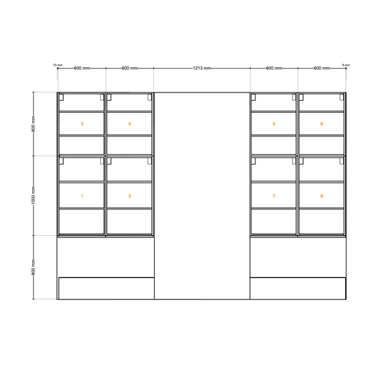 Houtmerk - Kast Fumo 01 - Hoge kastenwand voor haard Kastcombinatie Houtmerk