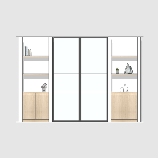 Houtmerk - En Suite Kast Porta 01 - Kasten en stalen schuifdeuren Kastcombinatie Houtmerk