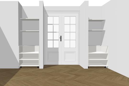 Houtmerk - En Suite Kast Porta 01 - Kasten en stalen schuifdeuren Kastcombinatie Houtmerk