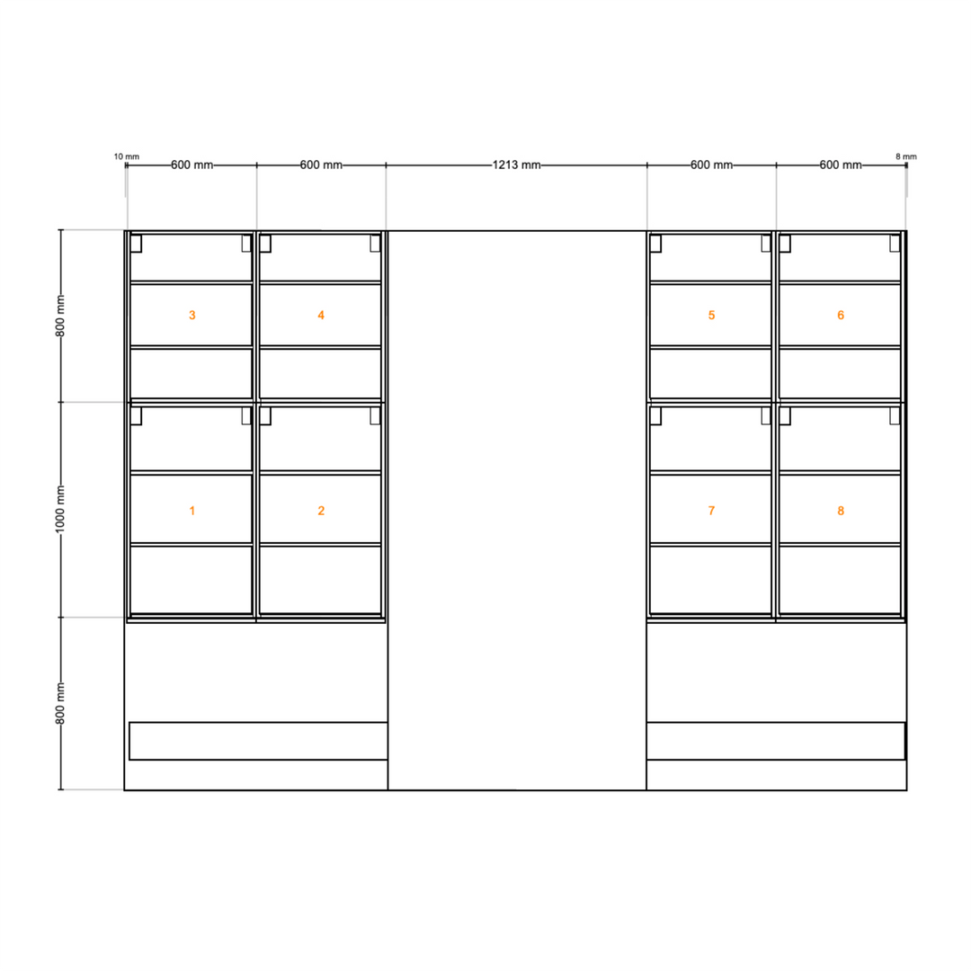 Houtmerk - Kast Fumo 03 - Hoge kastenwand voor haard Kastcombinatie Houtmerk