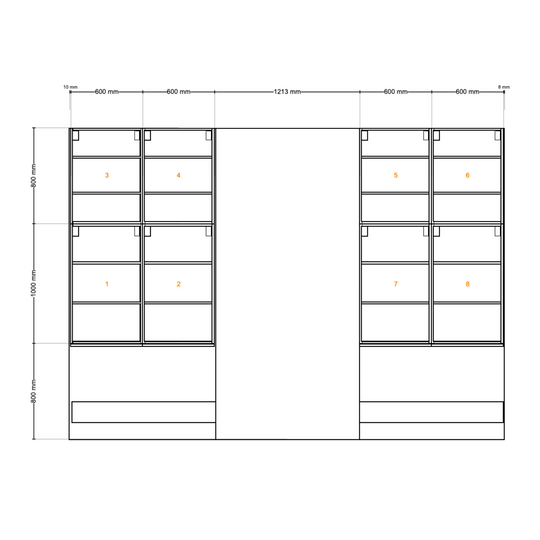 Houtmerk - Kast Fumo 03 - Hoge kastenwand voor haard Kastcombinatie Houtmerk