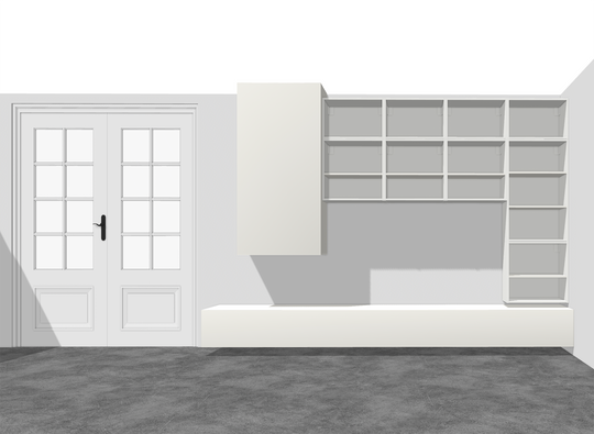 Houtmerk - Kast Fumo 06 - Hoge kastenwand voor haard Kastcombinatie Houtmerk