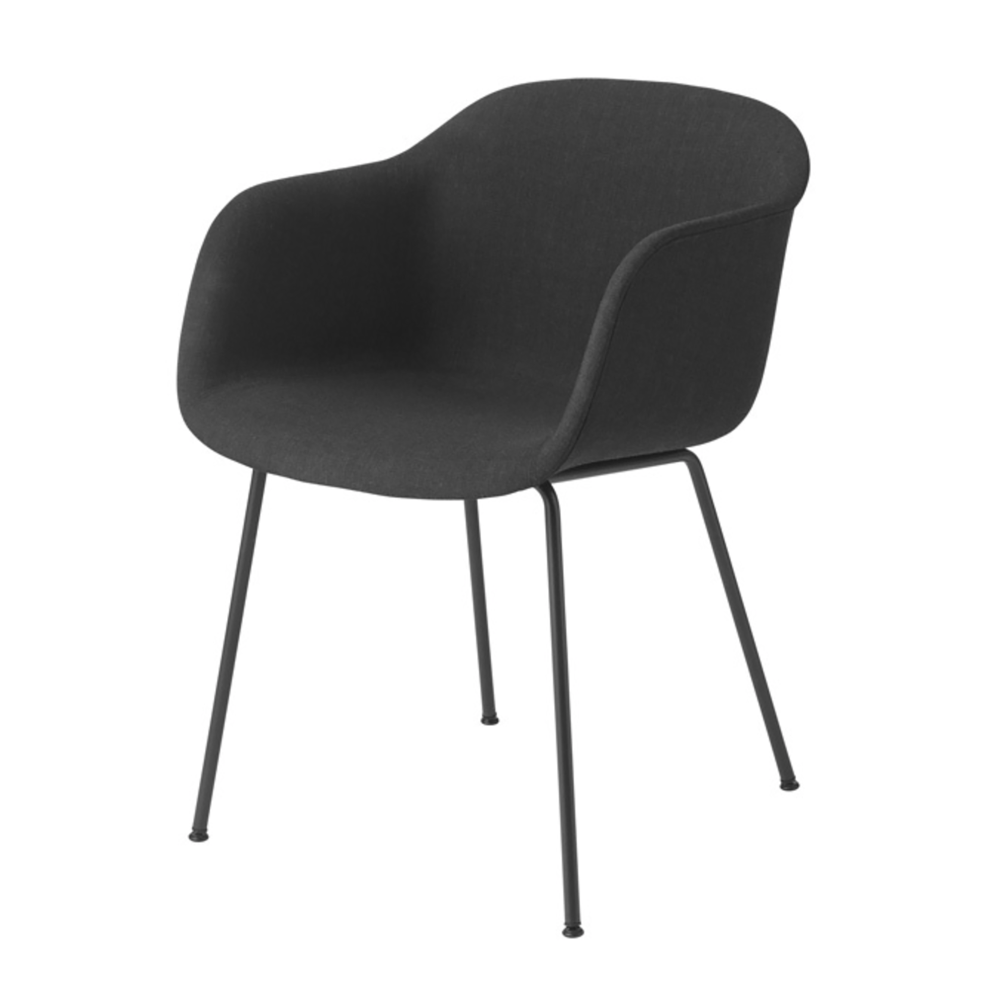 Muuto Fiber Armchair Tube base Black Gestoffeerd - SALE Stoelen Houtmerk